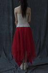 Marc Le Bihan 2590 Collection of Triple Tulle Silk Skirts Handmade in France MLB-2590-HONG Red